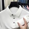 Sommer-Poloshirt High-End Business Casual Wear Geometrisches Design Atmungsaktive Eisseide Schnelltrocknendes Herren Kurzarm-T-Shirt