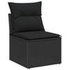 VidaXL Ensemble de Canapés de Jardin 6 Pièces avec Coussins Noir Poly Rattan 3345473