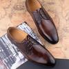 Fashion Luxury Mens Leather Shoes Fashions Genuine Leather Elegant Dress Derby Formal Shoe Casual Business Party Leather Shoes Coffee