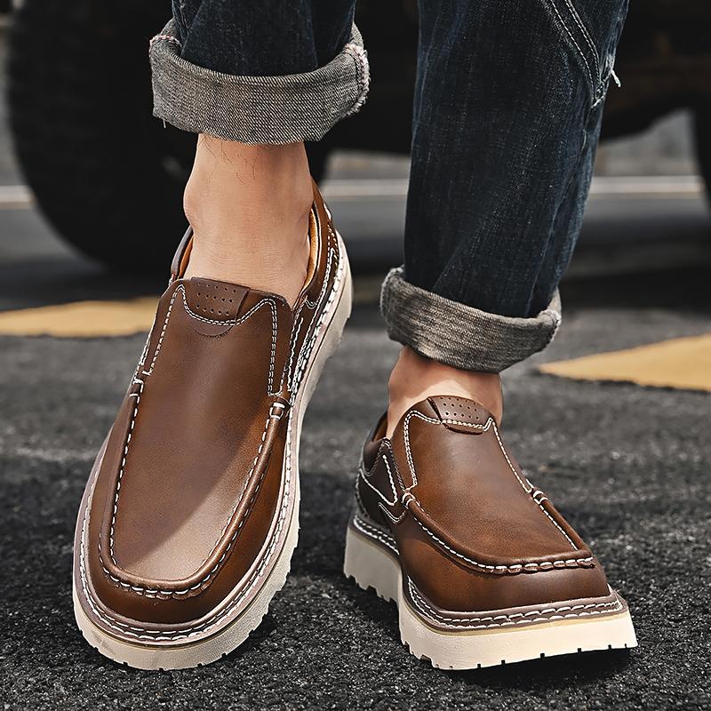 Mocassim Masculino Vcmoon - Couro PU Confortável - Sem Cadarço - Casual E Trabalho