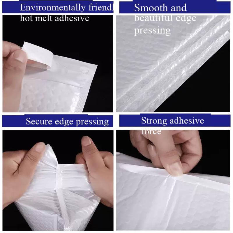 50Pcs White Foam Envelope Bag Mailers Padded Shipping Envelope with Bubble Mailing Bag Christmas Package Gift