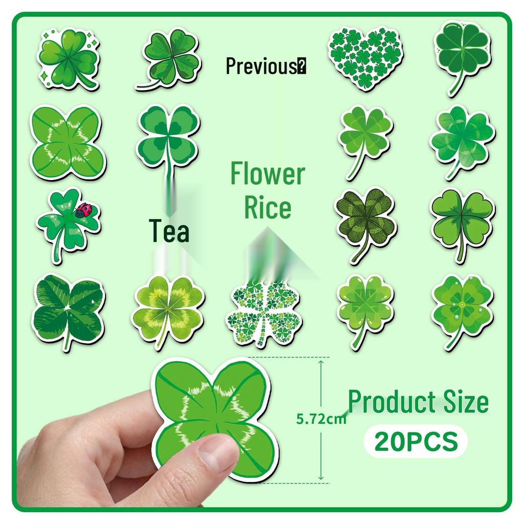 20 Four-Leaf Clover Soft Magnets: Green Plant-Themed, Creative, Waterproof Refrigerator Decor