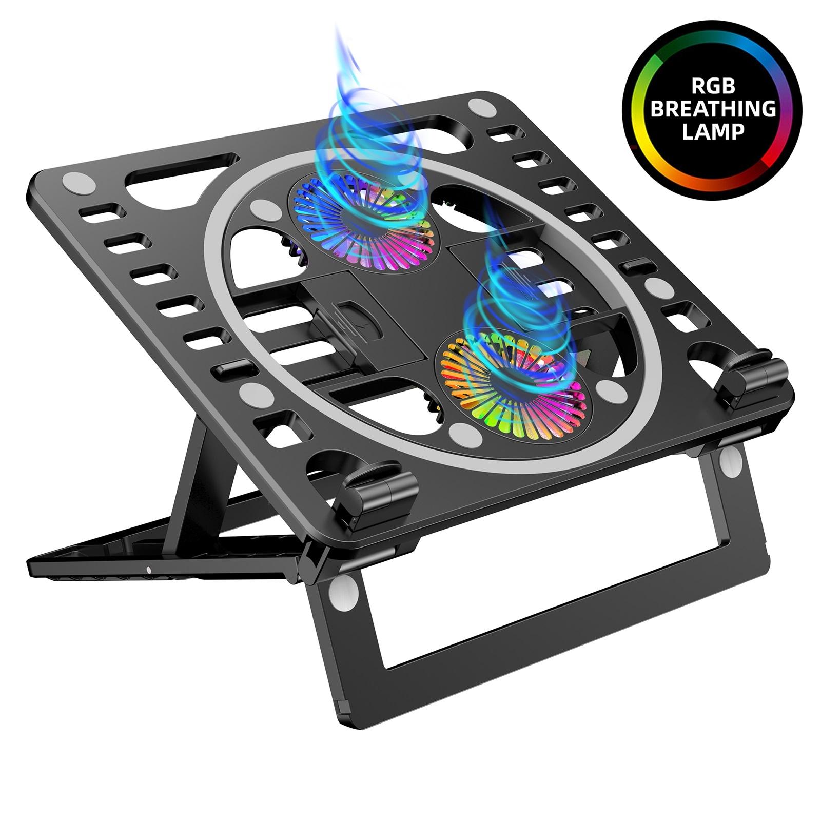 Hot Sale HAWEEL Gaming RGB Laptop Cooler Desk Stand Foldable Laptop Stand with Cooling Fan Laptop Cooling Fan