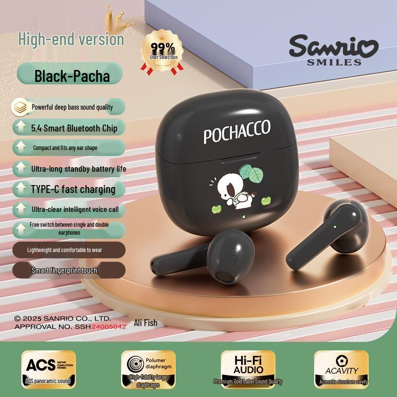 Hello Kitty Sanrio B03 Wireless Noise-Cancelling Earphones - Cute Cartoon Unisex Semi-In-Ear Bluetooth.