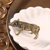 Zodiaken Gris Djurfigur Solid Mässing Antik Finish Vildsvin Miniatyrstaty Som Symboliserar Lycka Kontorsdekorationer