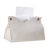 PU Leather Tissue Holder Rectangular Rattan-Tissue Box Cover Facial-Tissue-Case Paper Dispenser for Drop