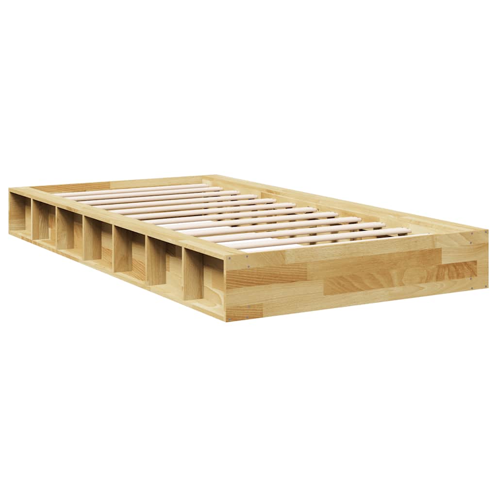 Solid Wood Bed without Mattress 75 x 190 cm Oak Wood