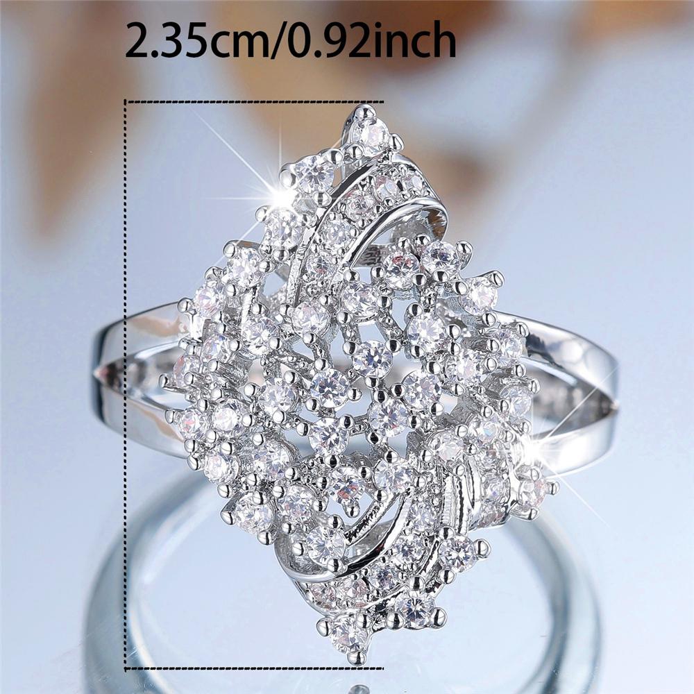 Trendy Crystal Small White Zircon Stone Engagement Ring Vintage Silver Color Wedding Bands For Women Men
