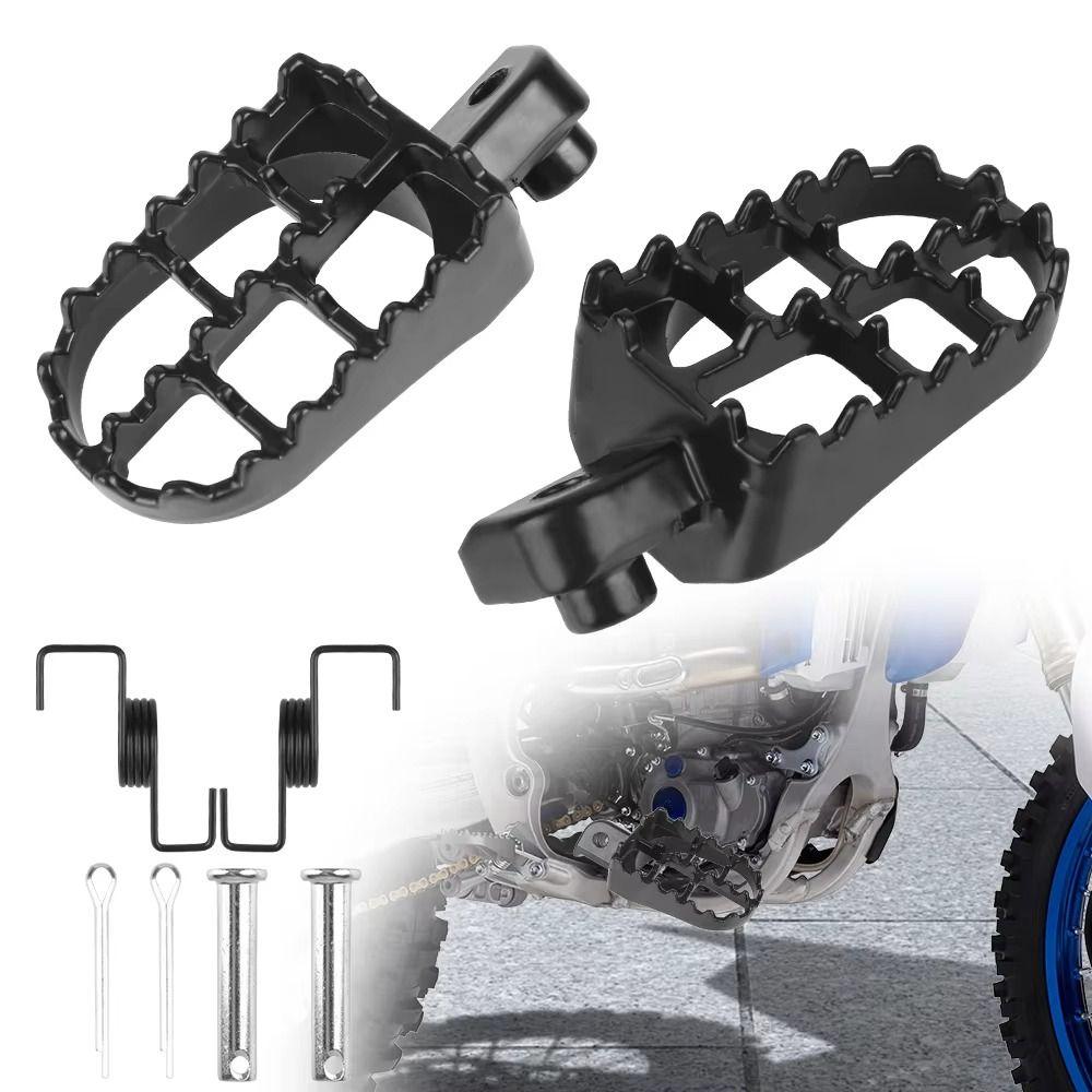 Black/Silver Motorcycle Foot Pegs Springs Bolts Dirt Bike Footrest  XR150L XR50R PW50