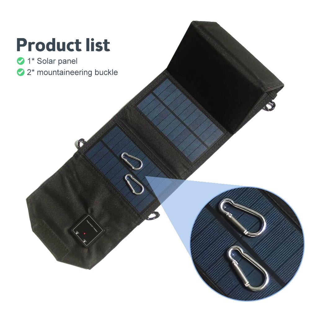 Încărcător portabil, pliabil, cu panou solar, 12W, USB dublu, 5 volți, rezistent la apă, de înaltă eficiență, pliabil solar