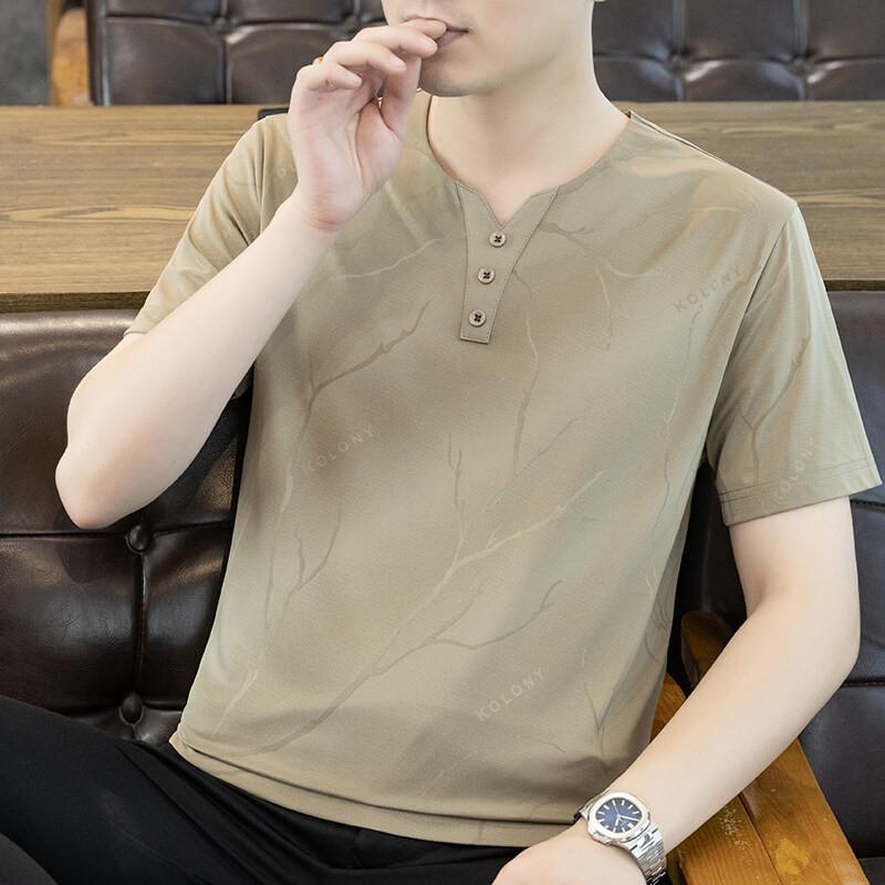 Summer Men s Short Sleeve T-Shirt Crew Neck Trendy Versatile Casual Top M