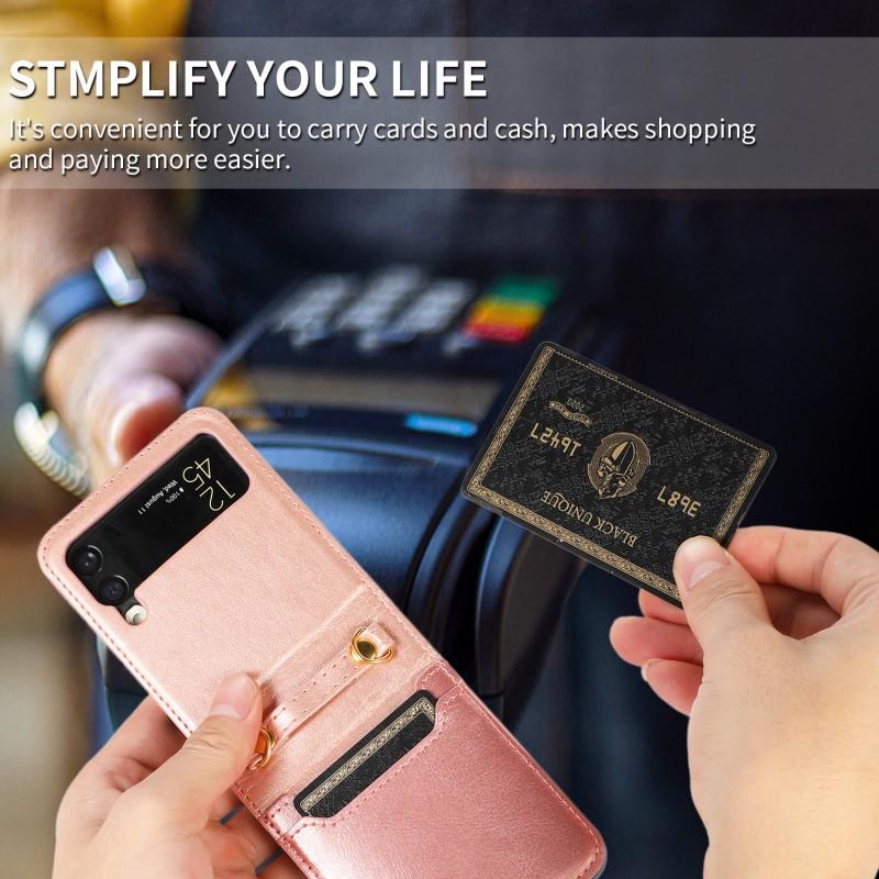 Crossbody Phone Case Galaxy Z Flip 7 5 4 3 Card Holder Cover TPU Protective