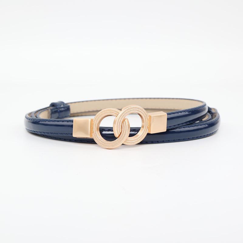 Korean Style Women's Patent Leather Thin Belt - Fashionable Waist Accessory for Dresses
