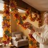 Vibrant Autumn Leaf Hanging Vine Flexible Faux Fall Leaves Strings  Outdoor Decor