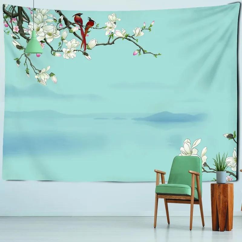 Home Wall Decoration Tapestry Flower and Bird Painting Mural Hanging Cloth Office Living Room Tapestry