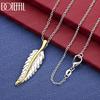 925 Sterling Silver Leaf Necklace Wedding Jewelry