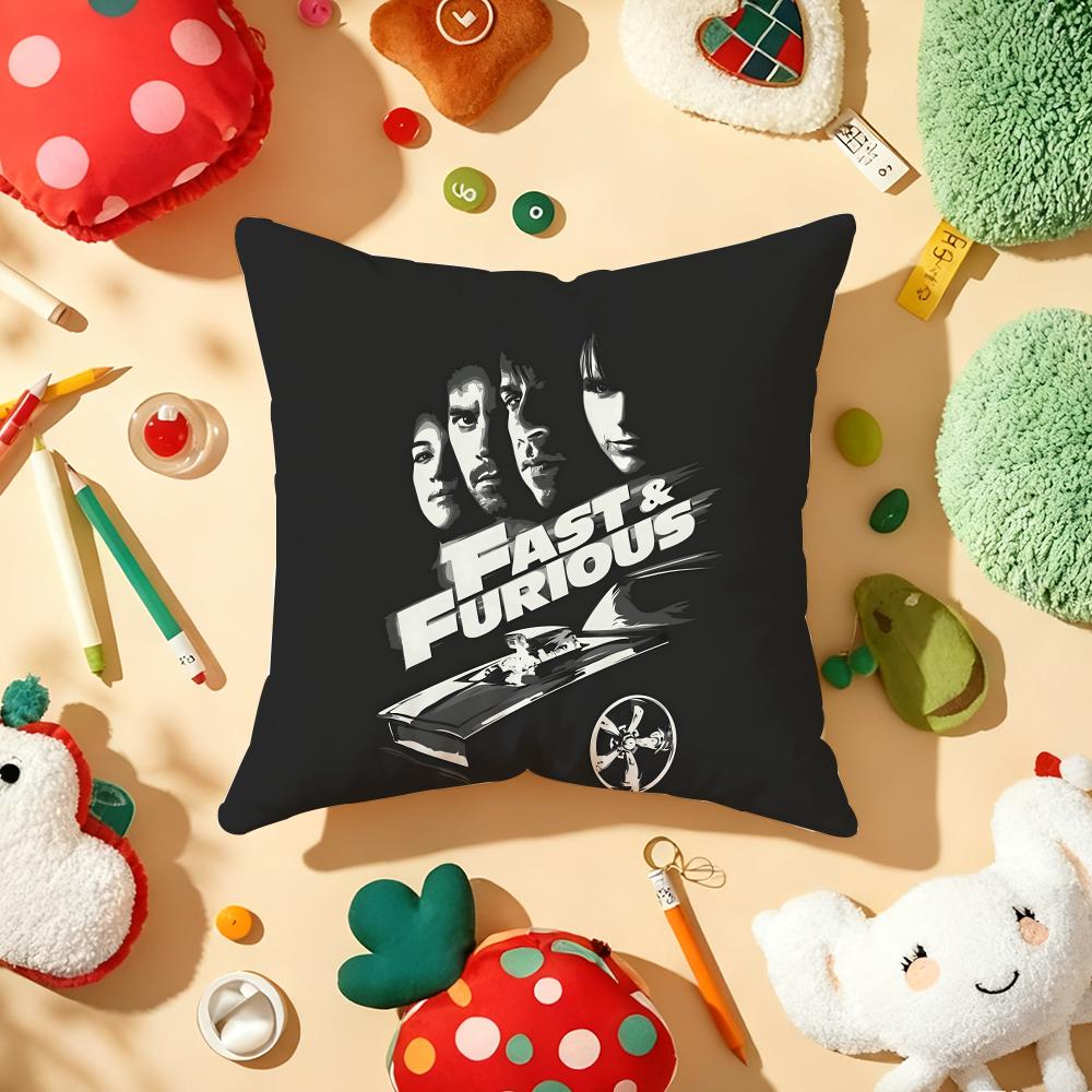 F-Fast And F-Furious R-R34 Cushion Cover Plush Fabric Soft Double-Sided Printed Sofa Warm Winter Home Gift Pillow Cover