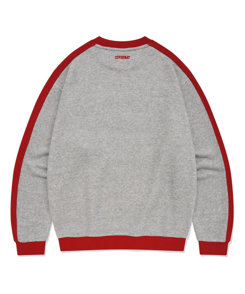 COVERNAT Retro Lettering Sweatshirt Melange Gray