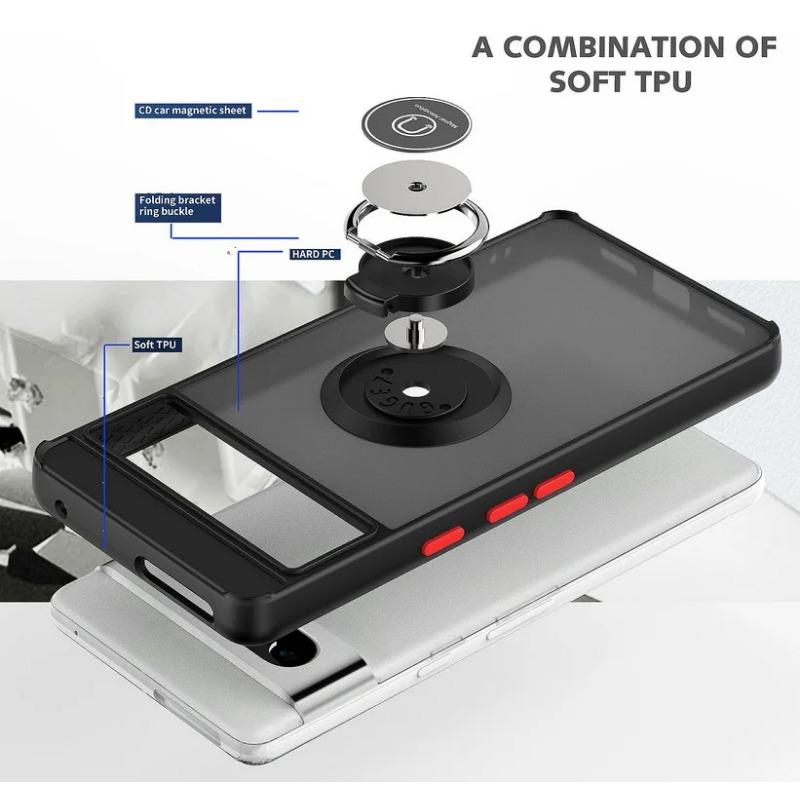 Rotatable Bracket Stand Phone Case for Pixel 7 Pro Pixel7 Pixel 6 Pro Finger Ring Holder Hard Back Cover