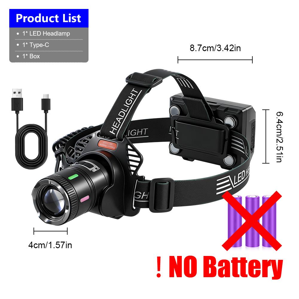 Super Bright Headlight 18650 Batteries Power Bank Mechanic Headlamp Sensor USB Rechargeable Head Torch Waterproof Camping Hiking