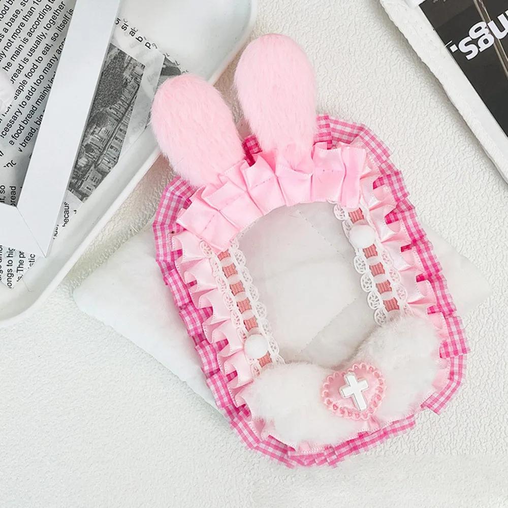 Sweet DIY Plush Card Holder Lolita Anime Lace Photocard Case Idol Display Handmade Photo Protector Case Card