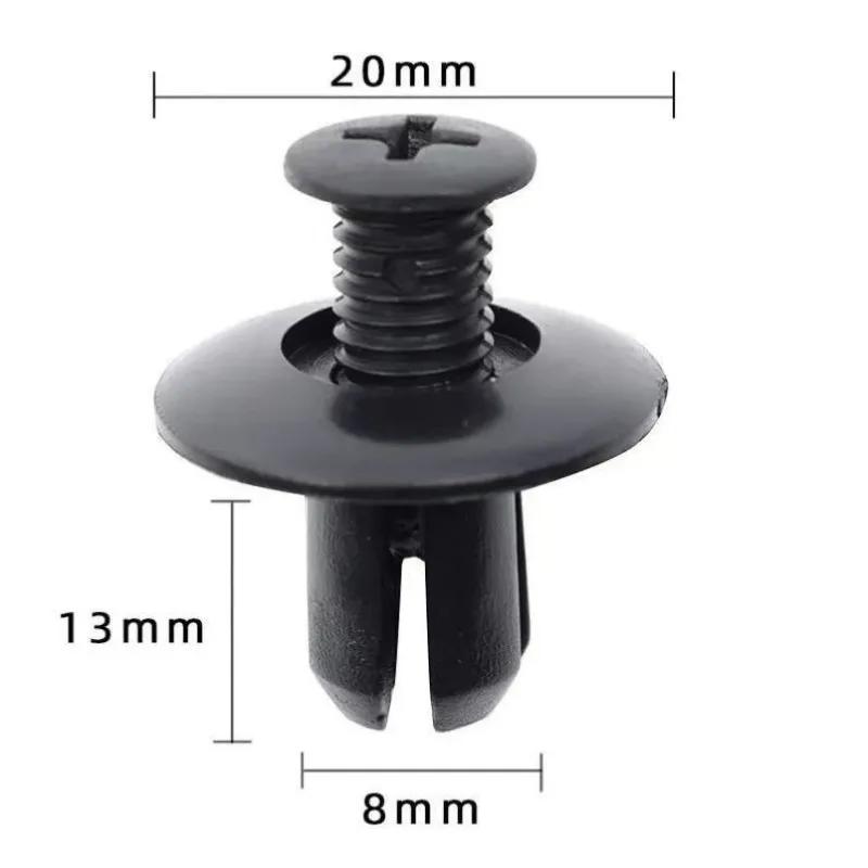 50/100Pcs Car Bumper 8mm Hole Plastic Rivets Fastener Screws Car Door Trim Panel Retainer Fasteners Clips Car Accessories