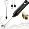 Milk Frother Handheld Rechargeable, Frother Wand Drink Mixer Electric Whisk for Coffee, Detachable With 2 Stainless Whisks, Hand Mixer for Lattes