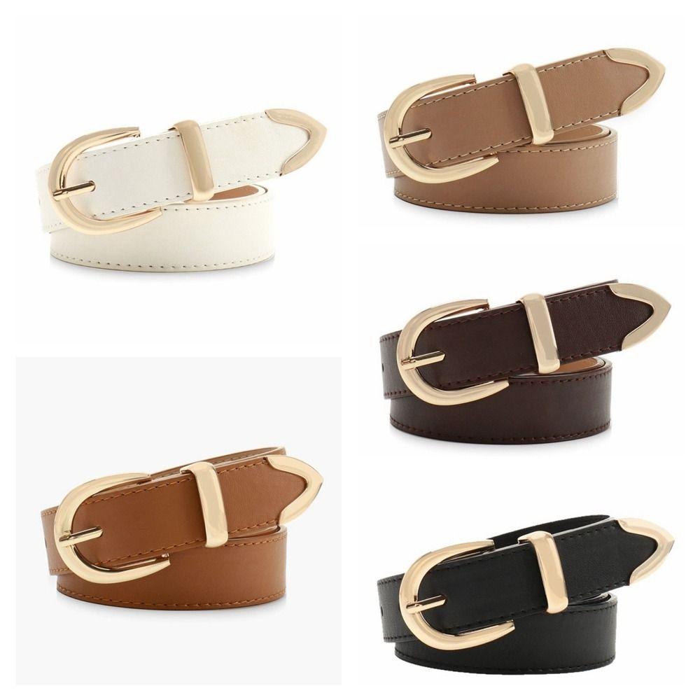 Metal PU Leather Belt Pin Buckle Trousers Belt Cool Women Waistband  Male