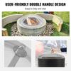 Fire Pit Spark Screen Round 40", Reinforced Heavy Duty Steel Metal Cover, Outdoor Firepit Lid, Easy-Opening Top Screen Covers Round with Ring Handle
