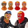 Cold Weather Face Mask Hamburger Print Skii for Winter French Fries Chicken Fastfood Cycling Guard Pattern Neck Gaiter Balaclava Velvet Full