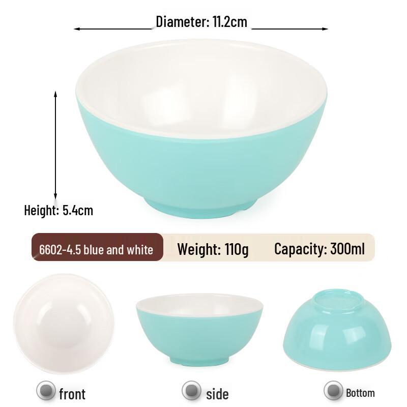 10-Pack Melamine Anti-Drop Bowls