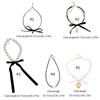 Elegant Bowknot Necklace Pearls Beads Heart Pendant Clavicle Chain French Style Collarbone Chains for Women Girls