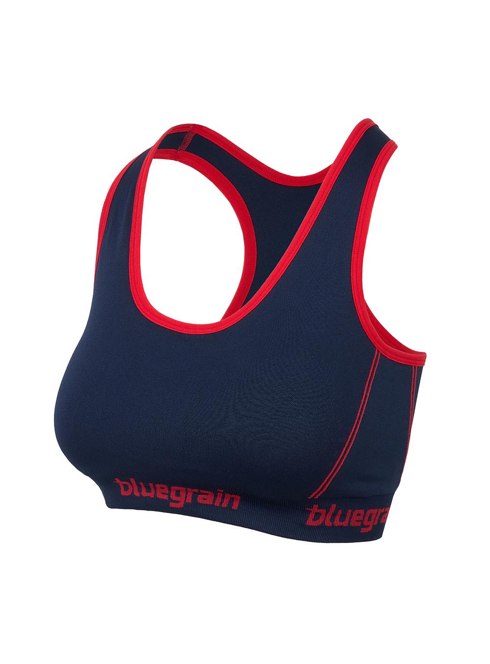 Blue Grain [One-In-One] Zalman Bra Navy Red Navy Red/Xl