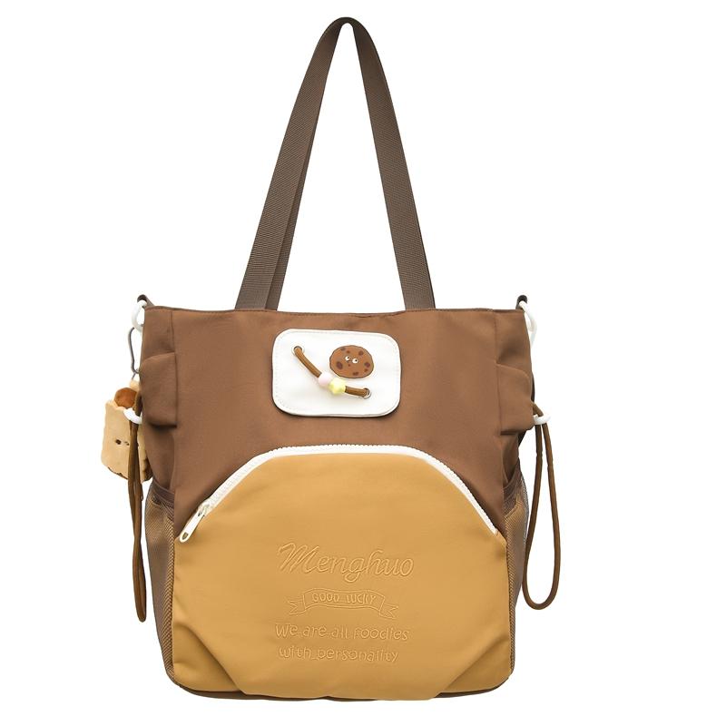 Симпатичный женский рюкзак большой емкости с цветными блоками — фото 30