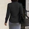 Women's Slim Fit Button Down Shirt Long Sleeve Collared Blouse Stretchy Office Workwear Top with Ruched Front Design