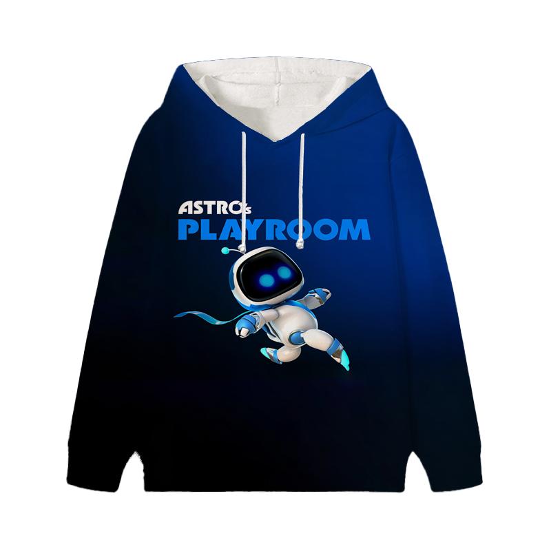 Astro Bot Hoodies Baby Unisex Cartoon Print Long Sleeve Tops Astronaut Toddler Boys Girls Casual Sweatshirts Outfits