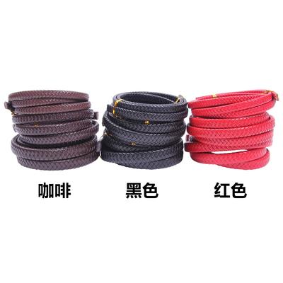 Diy Eight-Strand Multi-Strand Woven 10X5Mm 8Mm 12Mm Flat Cowhide Rope, Bracelet, Luggage Accessories, Genuine Leather Rope