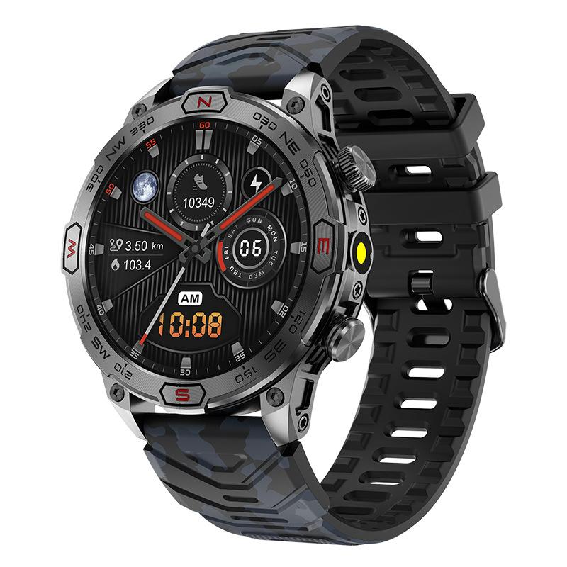 SCIONE Smart Watch Heart Rate Bluetooth Call Voice Assistant Compass Flashlight Step Outdoor Sports Watch