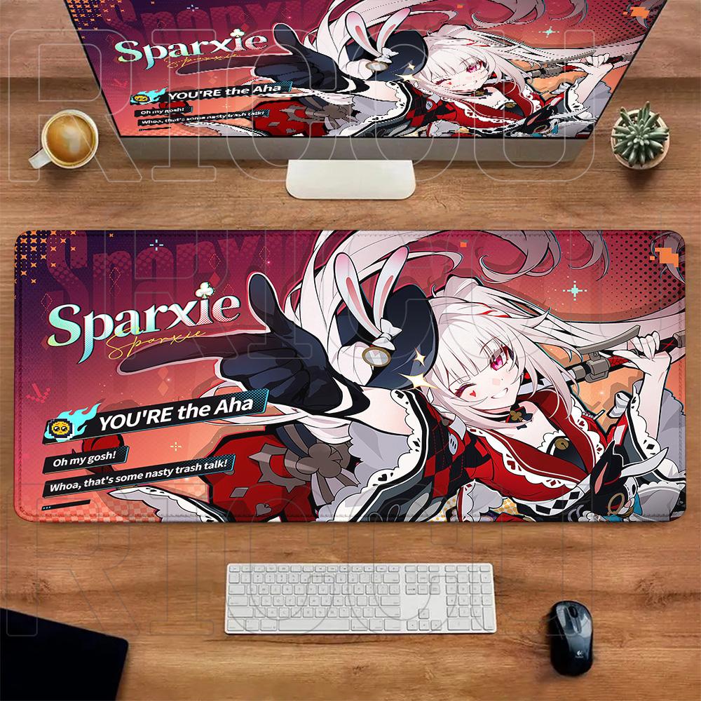 XXL Game Sparxie Honkai Star Rail Mouse Pad Nonslip Rubber Gamer Computer Decoracion anime girl HD Desk mat Laptop Office Large