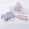 Women Winter Gloves Warm Touch Screen Gloves with Bow-Tie Sequins Knitted Thickened Gloves for Daily Outings Dating Party