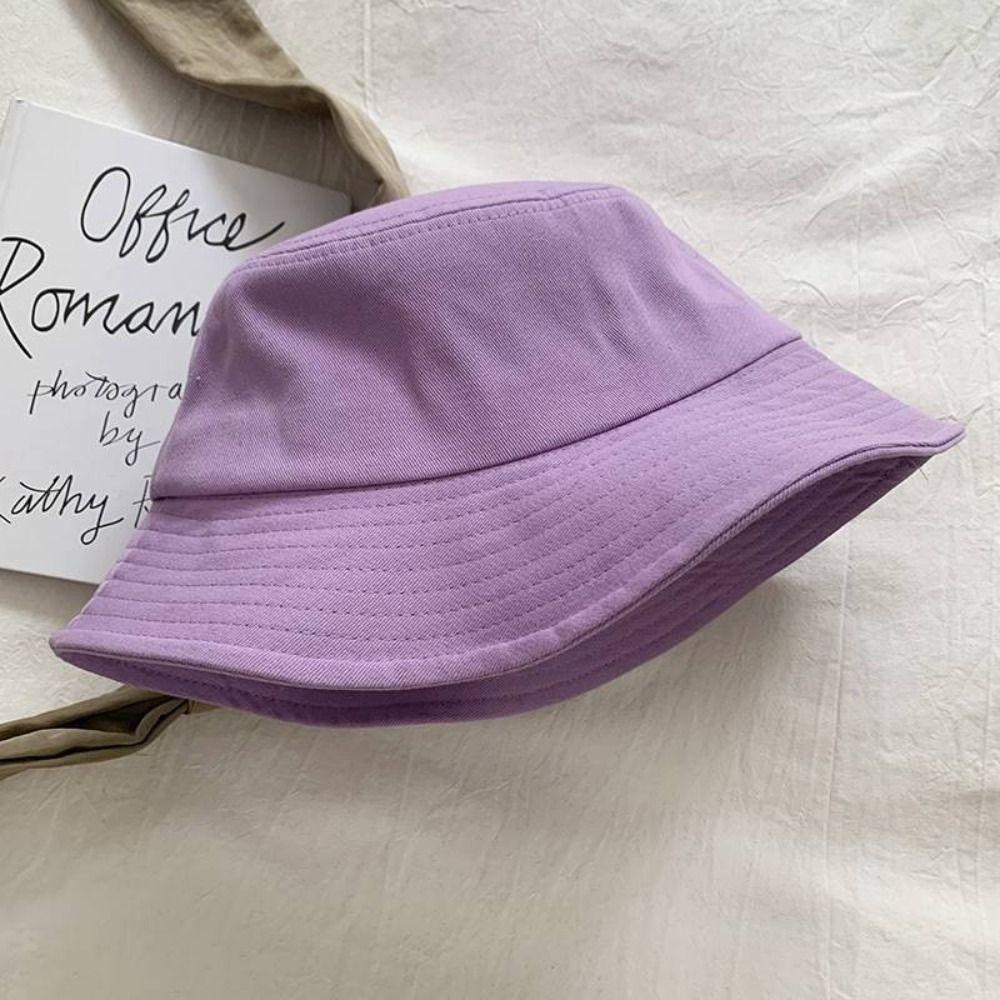 UPF 50+ Candy Color Fishmen Hat Colorful Wide Brim Sun Hat Solid Color Bucket Hat  Unisex