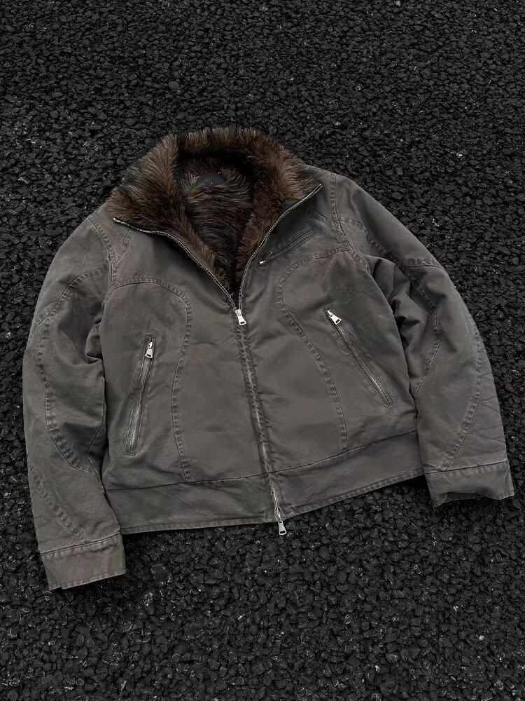 Giacca Giapponese alla Moda Versatile Pigra con Aquila - Trendy, Semplice, Pesante, Stile Lavato