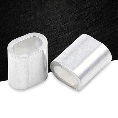 10-50 Stück Neu M1 bis M12 Quetschhülse Ovales Hardware-Kabelclip Befestigungsclip Aluminium-Drahtklemmen Stahlseil