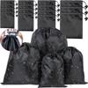 Drawst Closure Drawstring Storage Pouch Nylon Waterproof Multi-Functional Storage Bag Dustproof Black Drawstring Bags