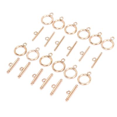 Stainless Steel Round Toggle Clasps T Bar Clasps for DIY Necklace Jewelry Rose Gold