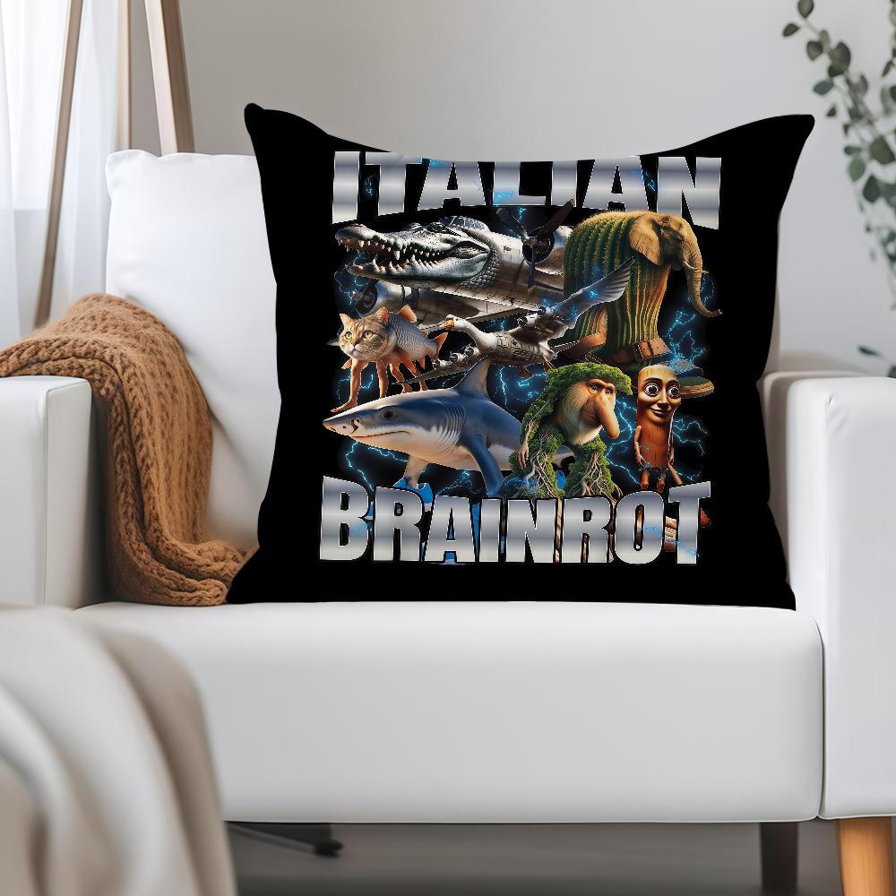 ITALlAN B-brainrot Creative A-animal Pillow Case Applicable Space For Guest Rooms Interiors Cars Office House Decoration