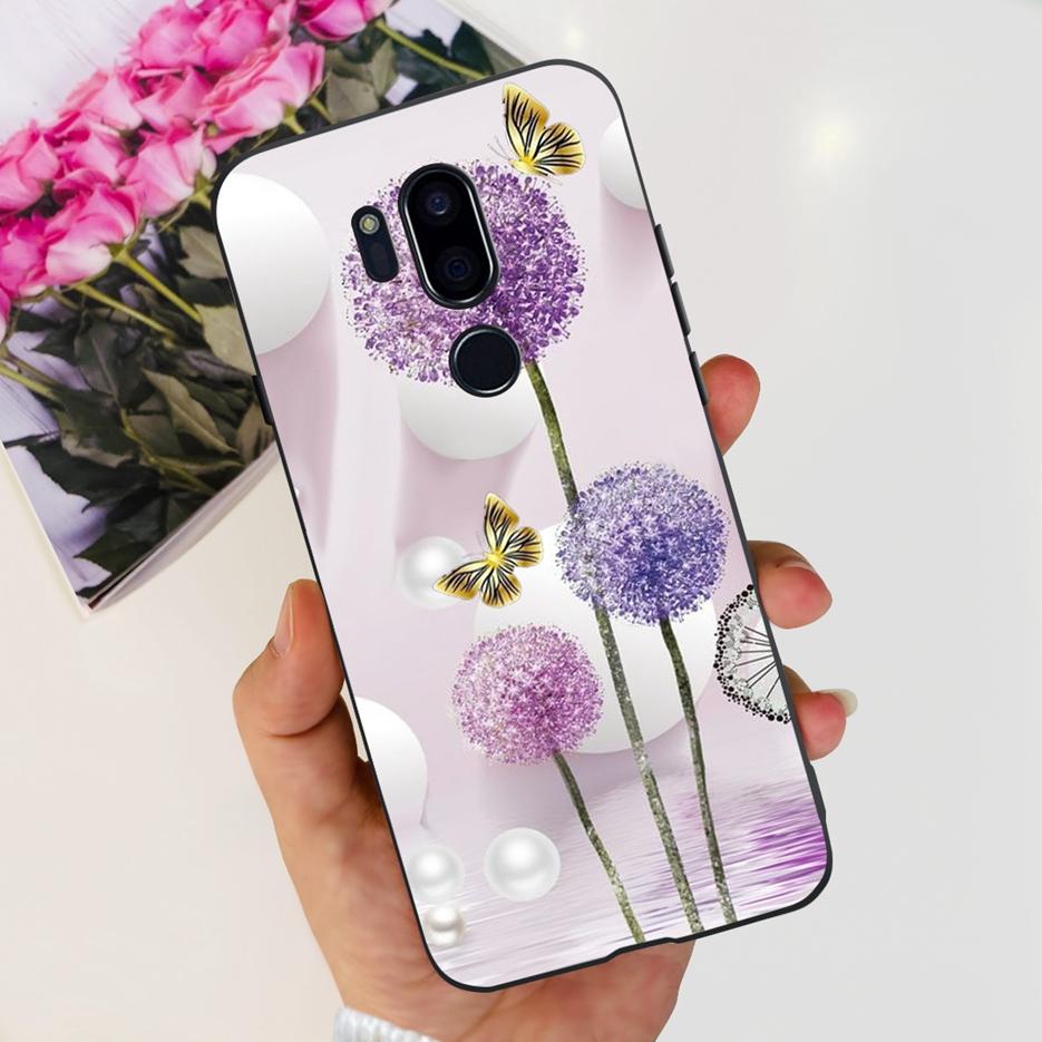 Para LG G7 thinQ Funda G710EM LM-G710 G710 Cubierta Pintada de Lujo Fundas de Teléfono de Silicona Suave Para LG G7 ThinQ Cubiertas Traseras 6.1'' Parachoques