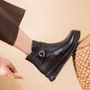 2025 Winter Genuine Leather Shoes Women Snow Boots Warm Plush Cold Winter Soft Fashion Brand Ladies Ankle Boots Plus Size 41 Black