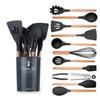 Silicone Kitchen Utensil Set With Wooden Handles For Nonstick Cooking And Heat Resistance