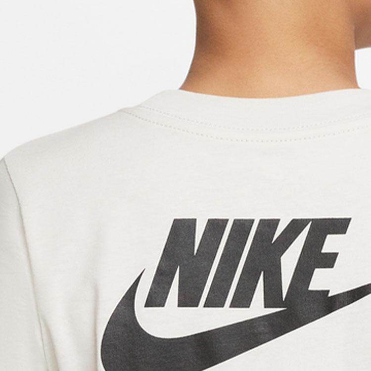 Nike Letter Print Round Neck Casual Comfortable Short Sleeve T-Shirt Kids Tops White DO1813-072